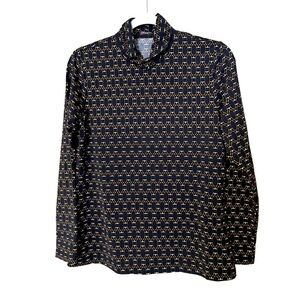 J McLaughlin Geometric Patterned Turtleneck Top